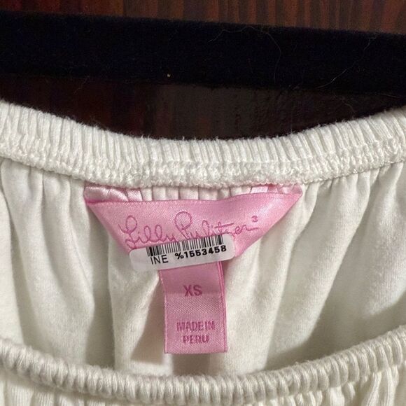 Lilly Pulitzer Cream Off-Shoulder Ruffle Blouse - Picture 2 of 8